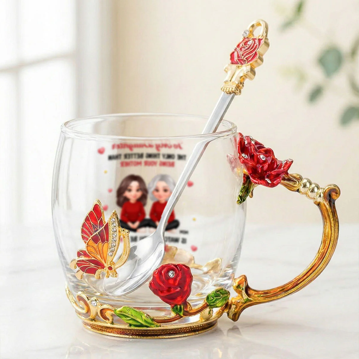 The Only Thing Better Than Being Your Mom - Personalized Enamel Flower Tea Cup - Mother's Day Gift - Image 6