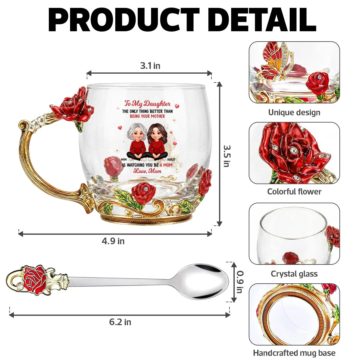 The Only Thing Better Than Being Your Mom - Personalized Enamel Flower Tea Cup - Mother's Day Gift - Image 7