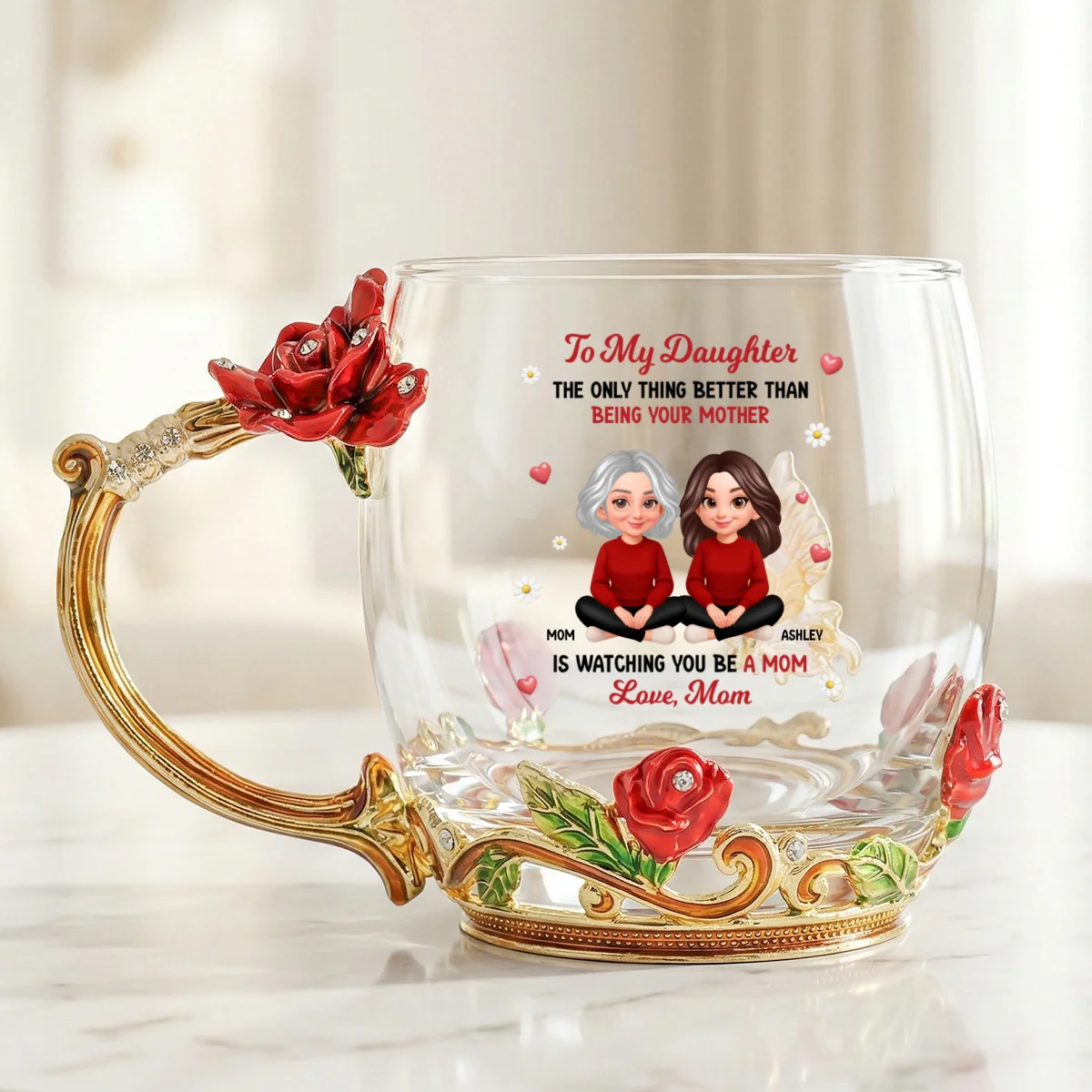The Only Thing Better Than Being Your Mom - Personalized Enamel Flower Tea Cup - Mother's Day Gift - Image 8