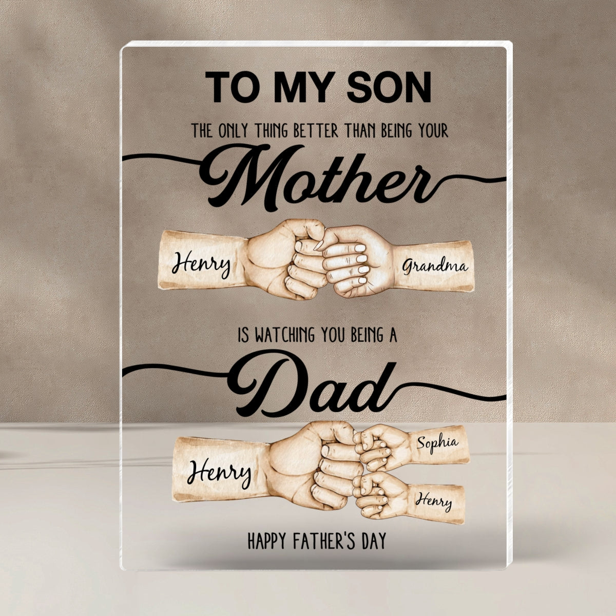 The Only Thing Better Than Being Your Mother Fist Bump Personalized Acrylic Block, gift for Son from Mom - Image 11