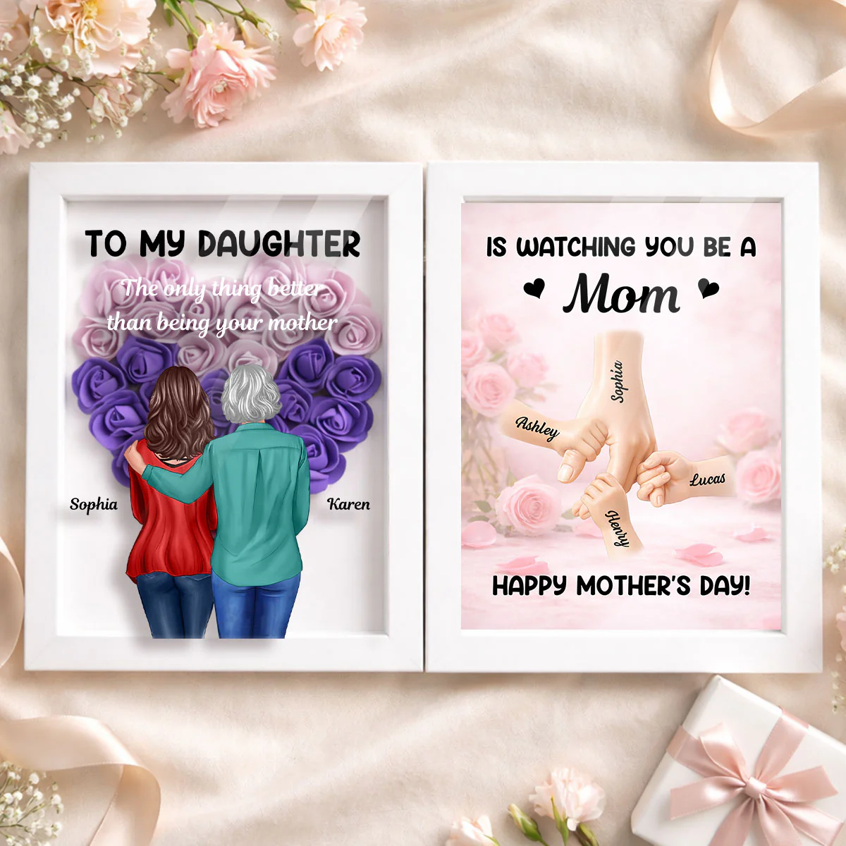 The Only Thing Better Than Being Your Mother - Personalized Flower Shadow Box - Gift For Daughter, Mom - Image 5