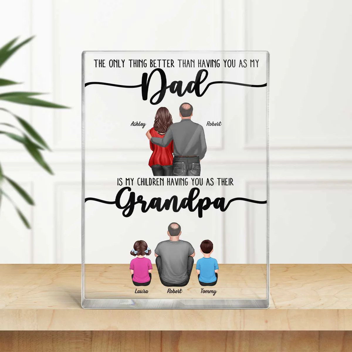 The Only Thing Better Than Dad Grandpa Back View Personalized Acrylic Block, gift from Daughter - Image 8