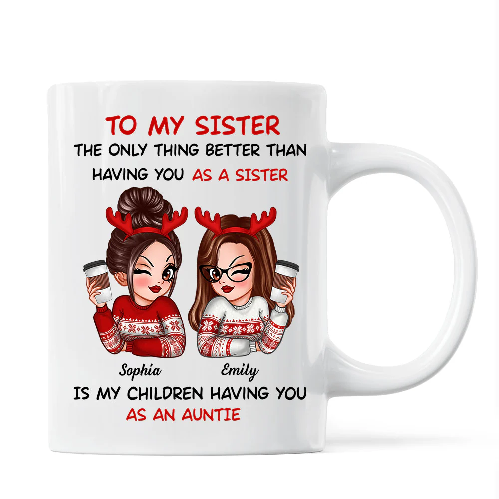 The Only Thing Better Than Having You As A Sister Is My Children Having You As An Auntie Personalized Mug, Gift For Sisters - Image 2