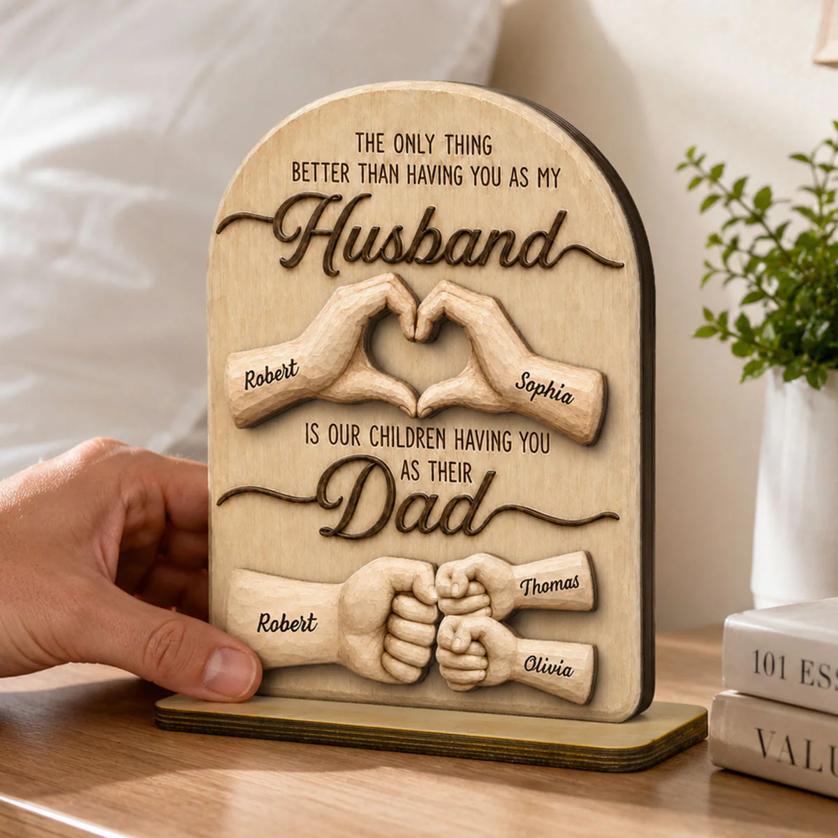 Sentimental Rustic The Only Thing Better Than Having You As Husband - Personalized 2-Layered Wooden Plaque - Heartfelt  Gift For Husband, Dad - Image 3