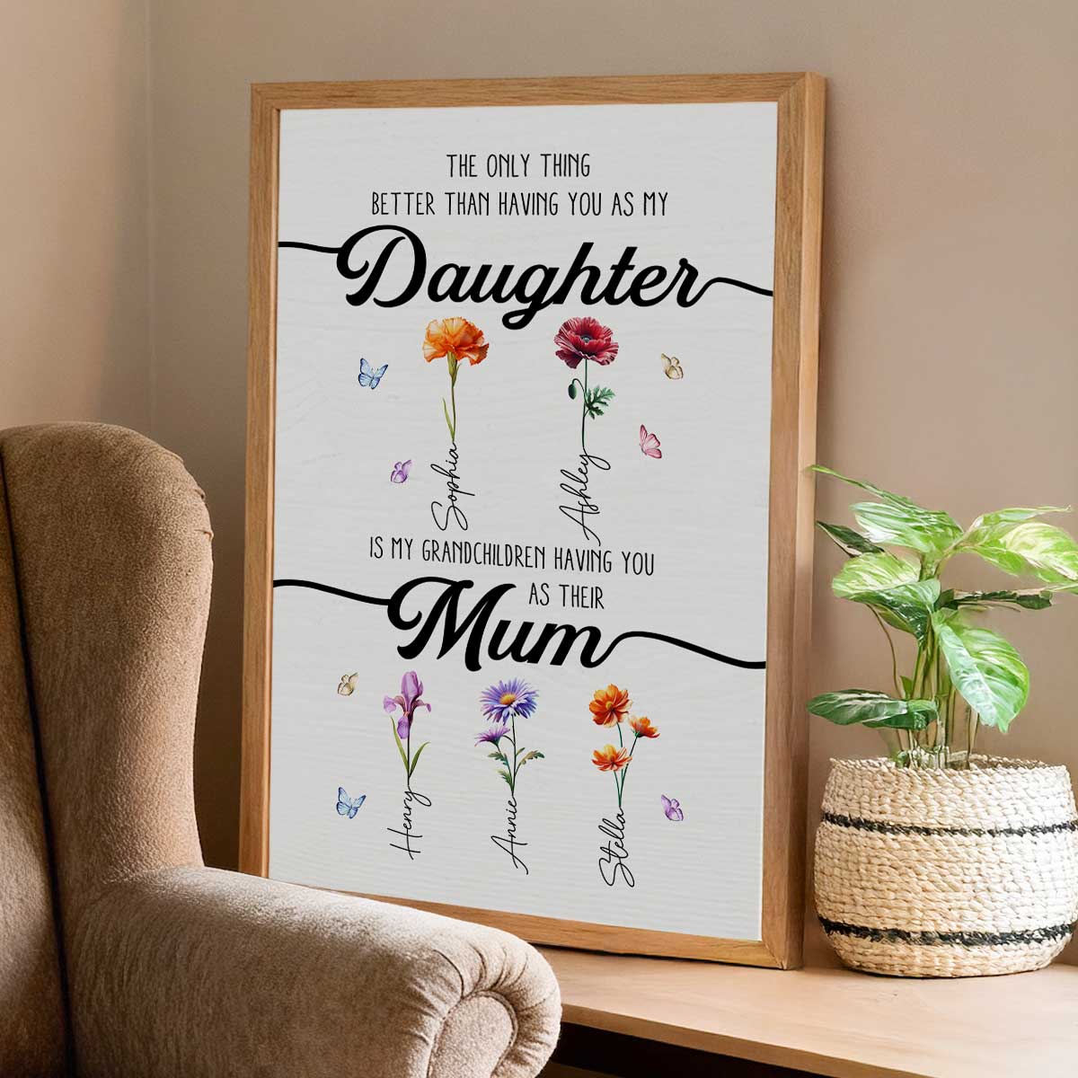 The Only Thing Better Than Having You As My Daughter Birth Month Flowers - Personalized Poster - Mother's Day Gift For Daughter - Image 6