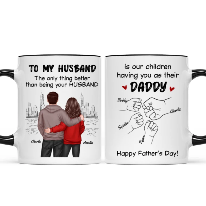 The Only Thing Better Than Having You As My Husband Fist Bump Outline Personalized Mug - Image 10