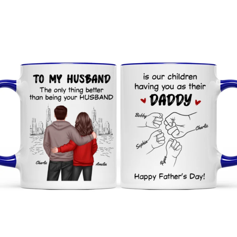 The Only Thing Better Than Having You As My Husband Fist Bump Outline Personalized Mug - Image 11