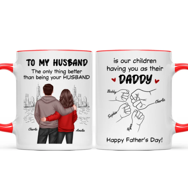The Only Thing Better Than Having You As My Husband Fist Bump Outline Personalized Mug - Image 12