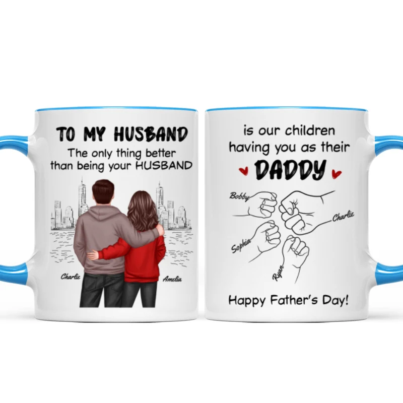 The Only Thing Better Than Having You As My Husband Fist Bump Outline Personalized Mug - Image 13