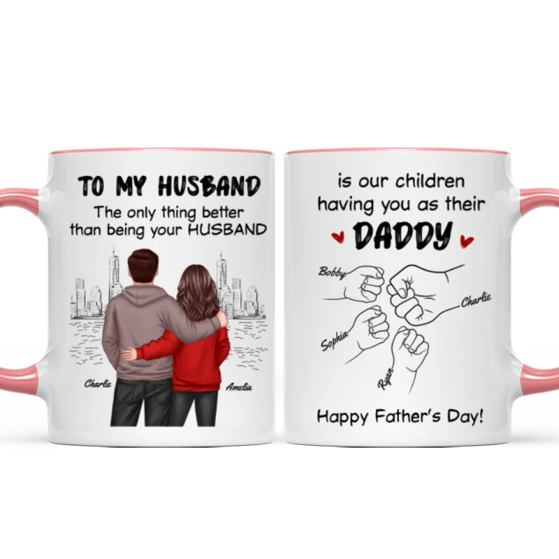 The Only Thing Better Than Having You As My Husband Fist Bump Outline Personalized Mug - Image 14