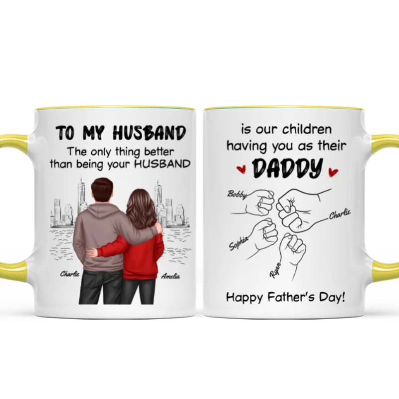 The Only Thing Better Than Having You As My Husband Fist Bump Outline Personalized Mug - Image 15
