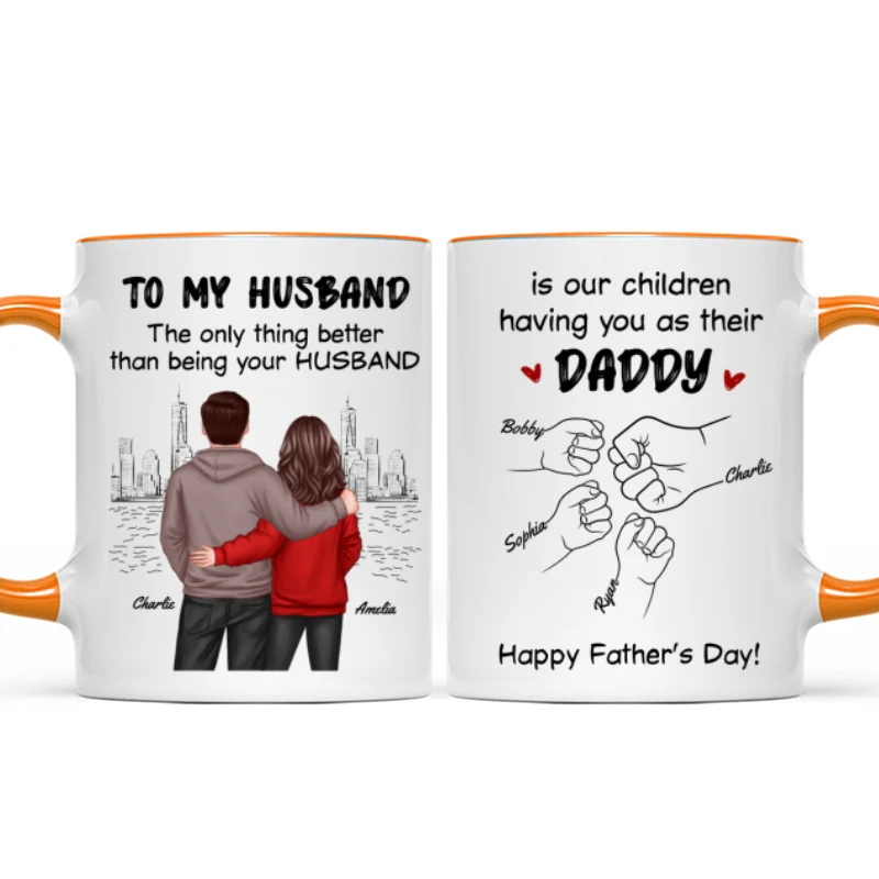 The Only Thing Better Than Having You As My Husband Fist Bump Outline Personalized Mug - Image 16