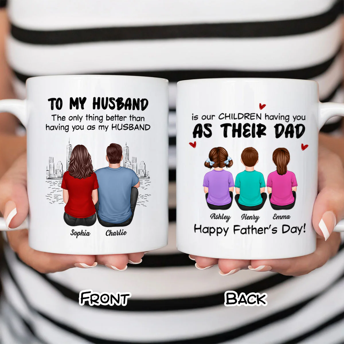 The Only Thing Having You As My Husband Back View Family Personalized Mug - Image 3