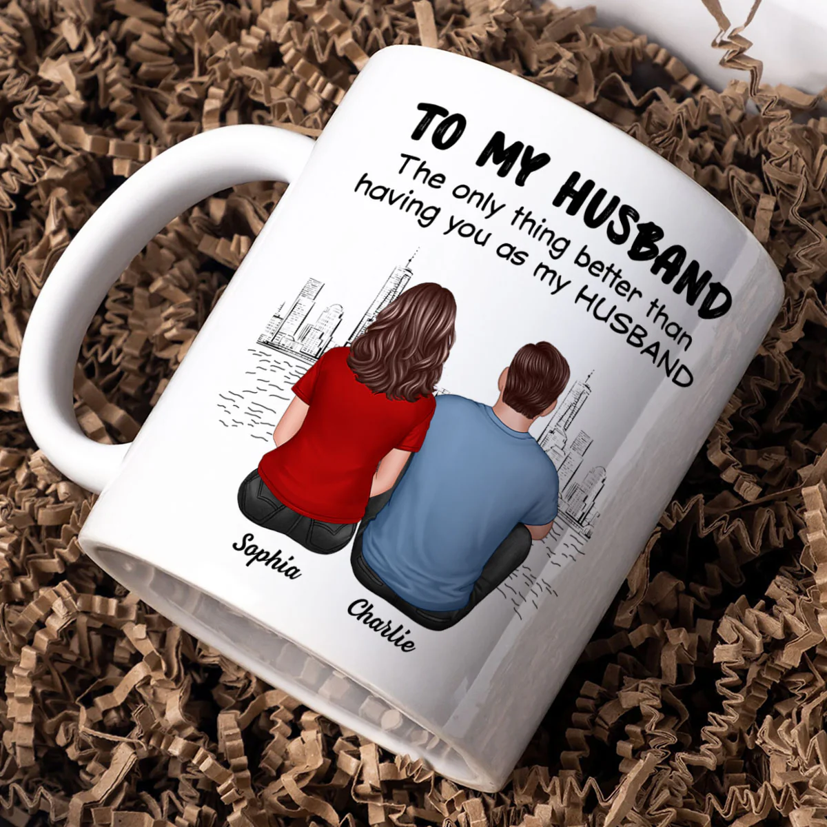 The Only Thing Having You As My Husband Back View Family Personalized Mug - Image 4