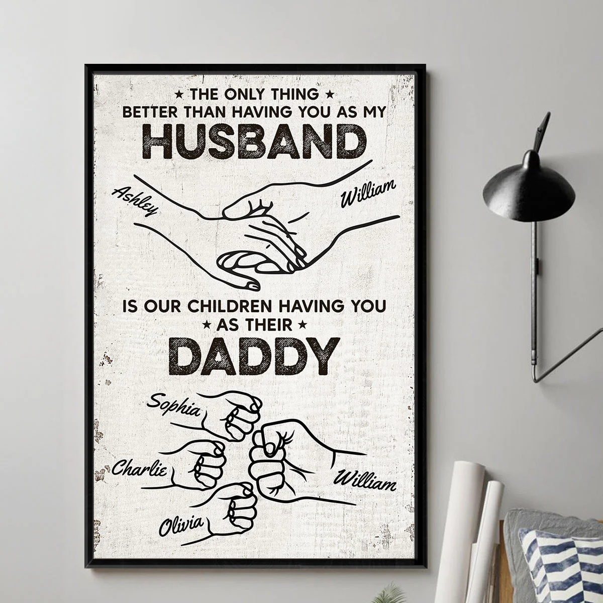 The Only Thing Having You As My Husband Fist Bump Outline Personalized Poster - Image 5