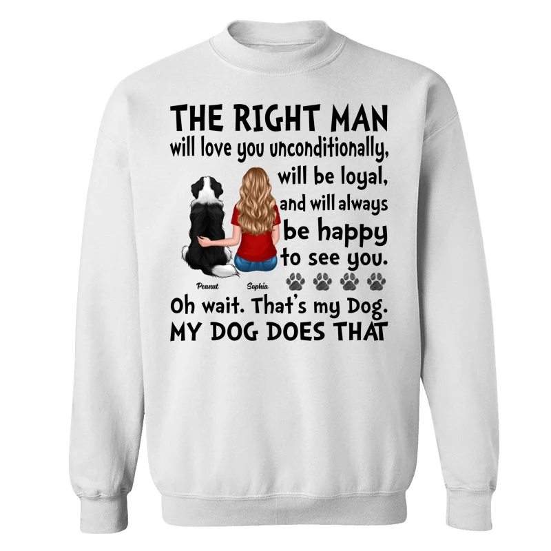 The Right Man Love You Unconditionally Gift For Dog Cat Lovers Personalized Shirt - Image 17