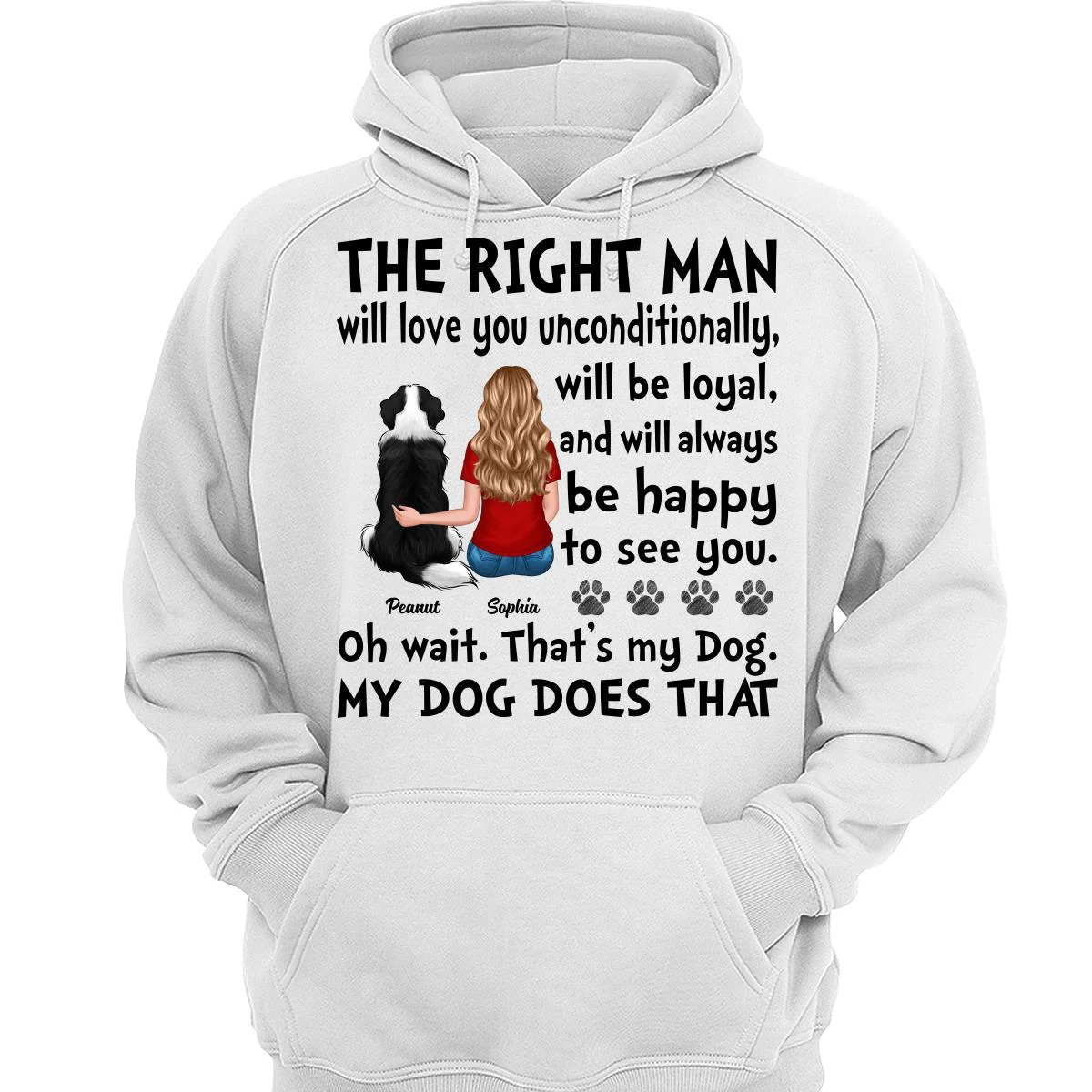 The Right Man Love You Unconditionally Gift For Dog Cat Lovers Personalized Shirt - Image 3