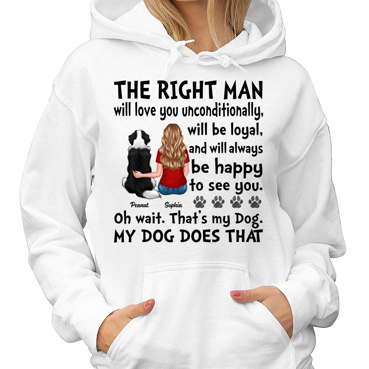 The Right Man Love You Unconditionally Gift For Dog Cat Lovers Personalized Shirt - Image 4