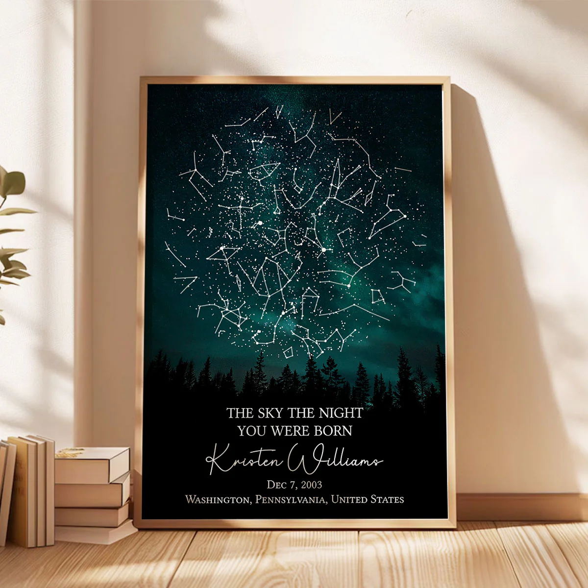 The Stars on the Night You Were Born Custom Star Map, Heartfelt Gift for Husband, Wife, Daughter, Son, Granddaughter, Grandson, Birthday Gift - Image 2