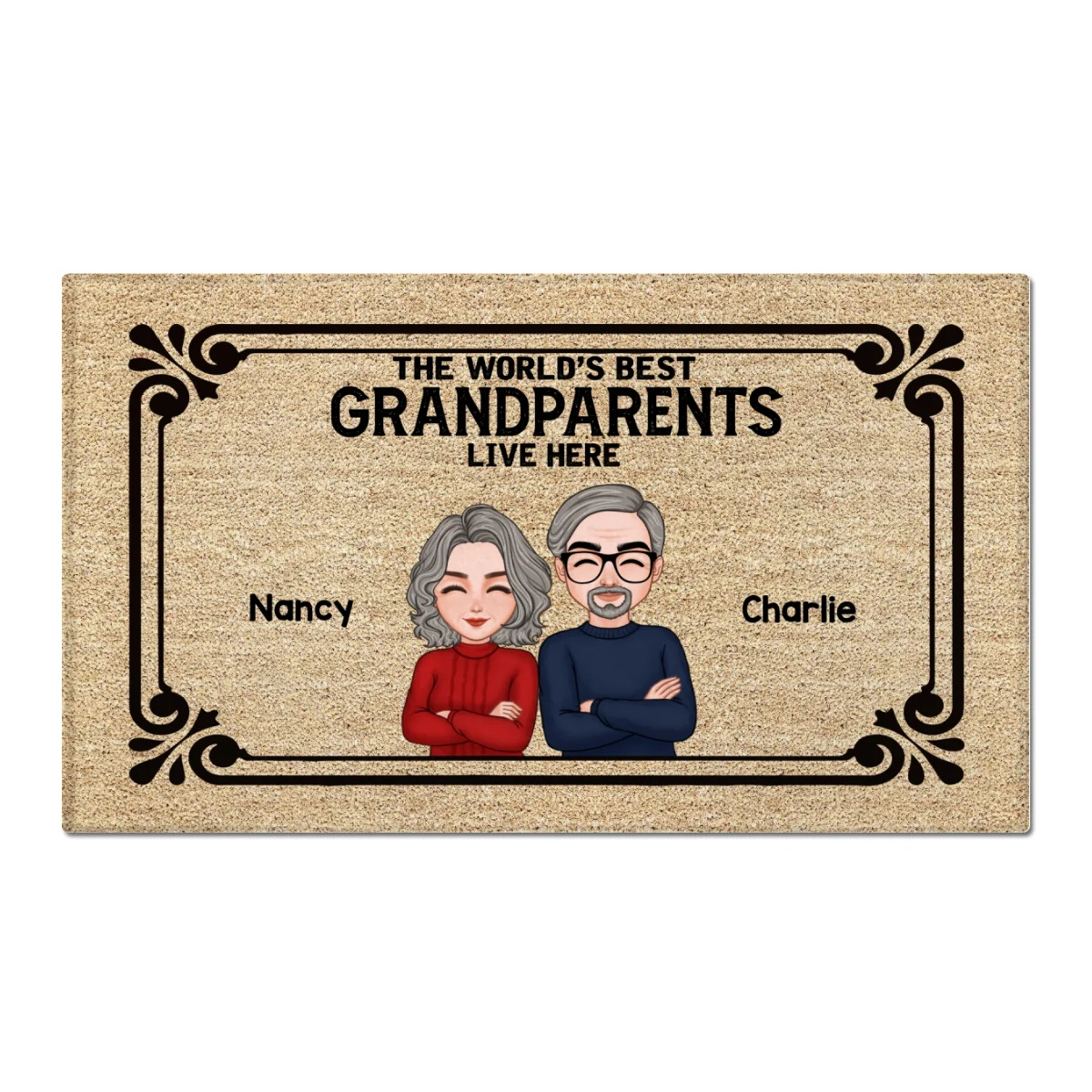 The World‘s Best Grandparents Grandpa Grandma Live Here Personalized Doormat - Image 6