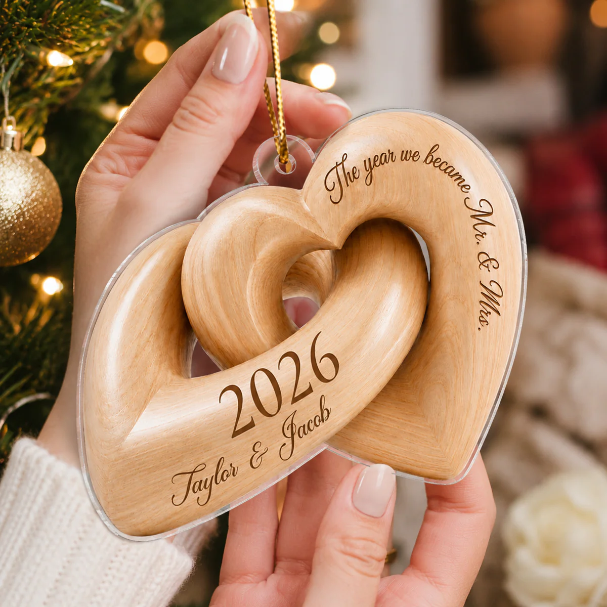 The Year We Became Mr. & Mrs. - Personalized Acrylic Ornament - Heartfelt Keepsake Gift for Her, for Him - Image 2