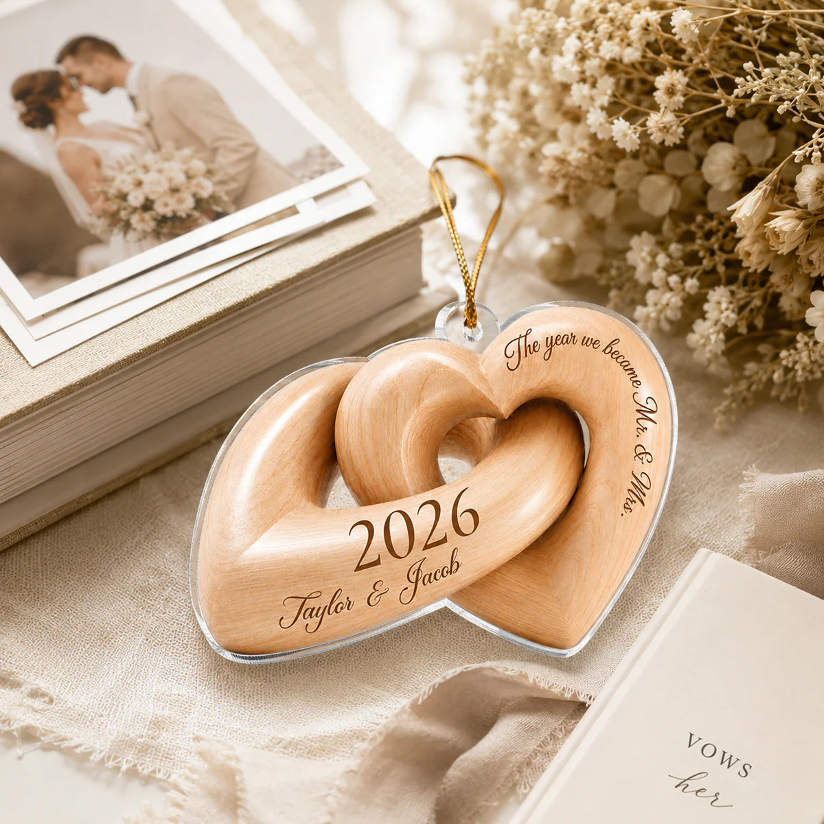 The Year We Became Mr. & Mrs. - Personalized Acrylic Ornament - Heartfelt Keepsake Gift for Her, for Him - Image 8