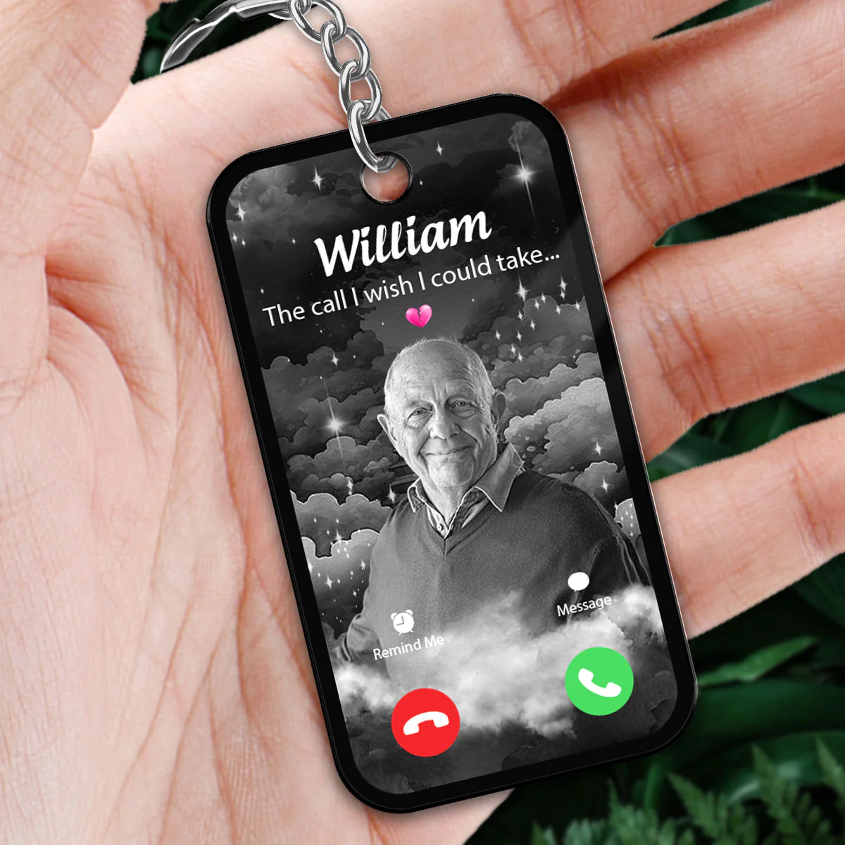 The Call I Wish I Could Take Memorial Sympathy Gift Remembrance Keepsake Photo Inserted - Personalized Acrylic Keychain - Image 3