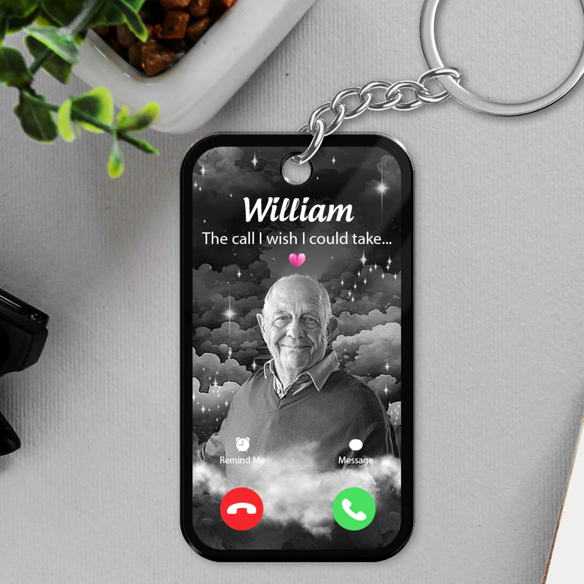 The Call I Wish I Could Take Memorial Sympathy Gift Remembrance Keepsake Photo Inserted - Personalized Acrylic Keychain - Image 9