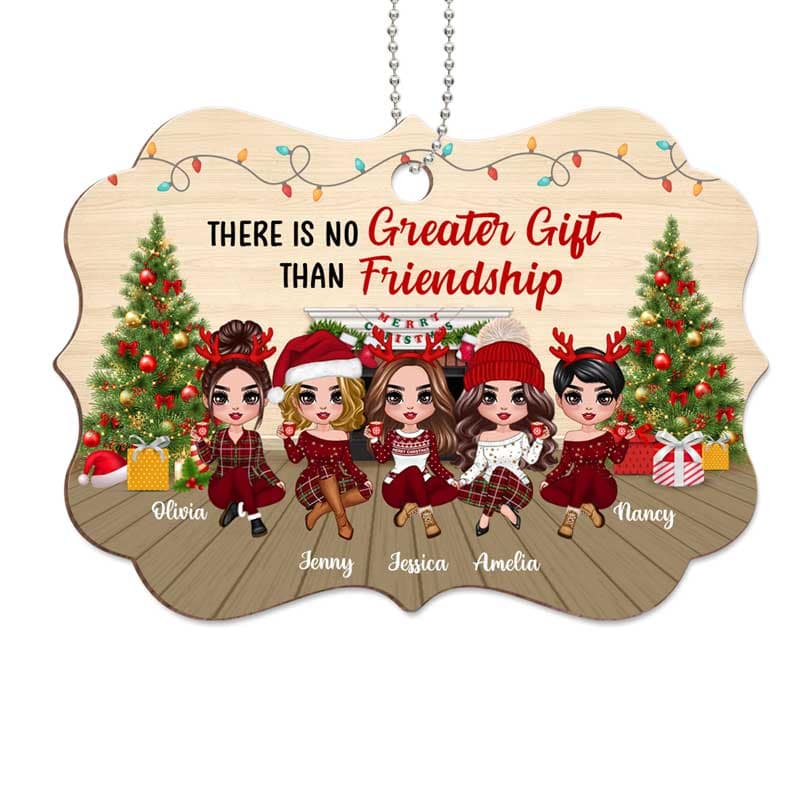 There‘s No Greater Gift Than Besties Doll Girls Personalized Wooden Ornament