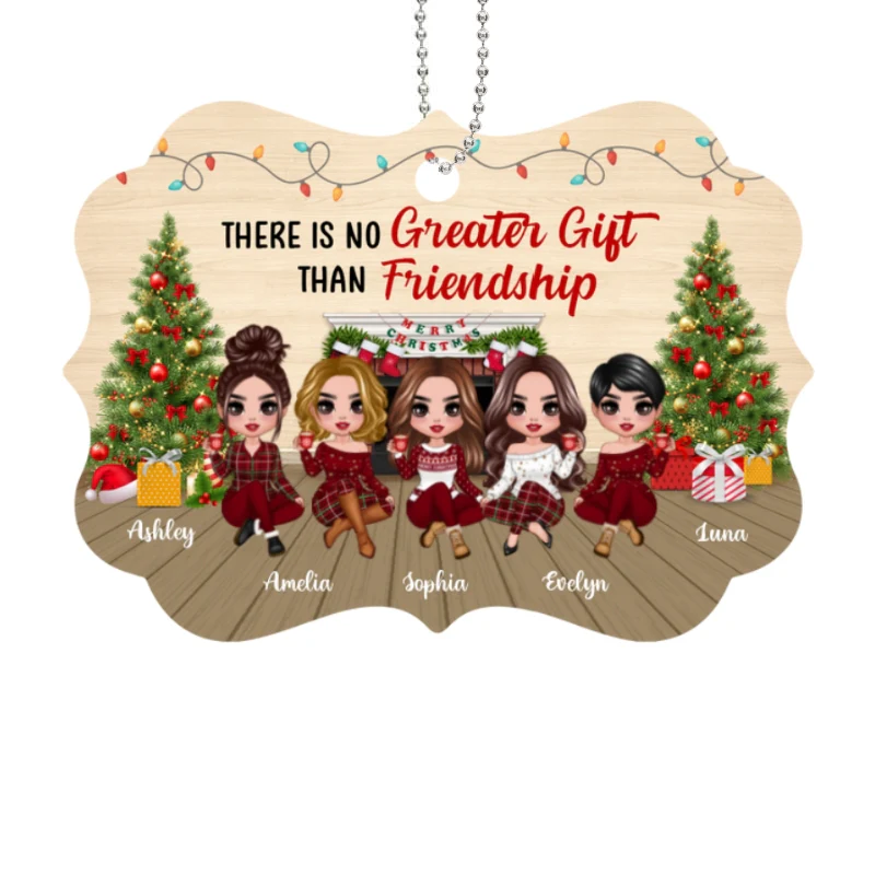 There‘s No Greater Gift Than Besties Doll Girls Personalized Wooden Ornament - Image 4