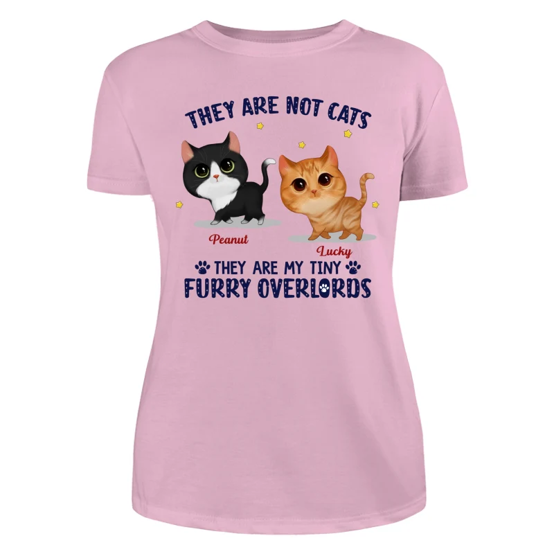 They Are My Tiny Furry Overlords Watercolor Cute Walking Cats Personalized Shirt - Image 11