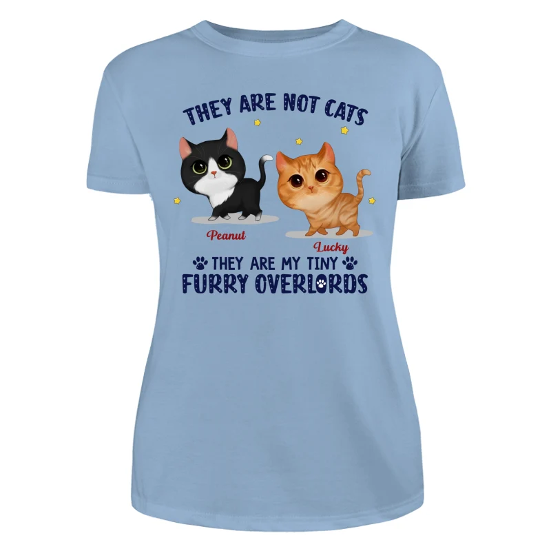 They Are My Tiny Furry Overlords Watercolor Cute Walking Cats Personalized Shirt - Image 12