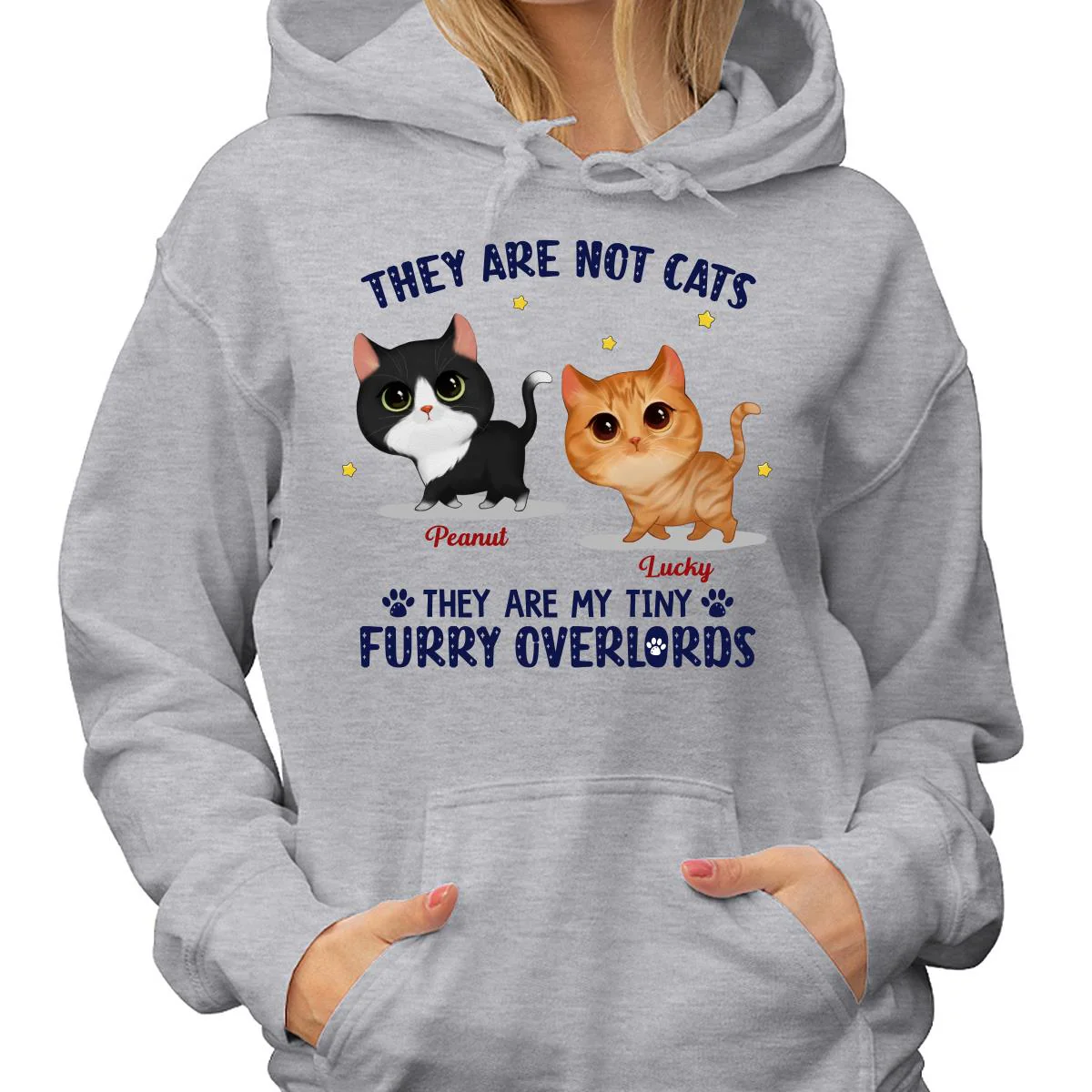 They Are My Tiny Furry Overlords Watercolor Cute Walking Cats Personalized Shirt - Image 4
