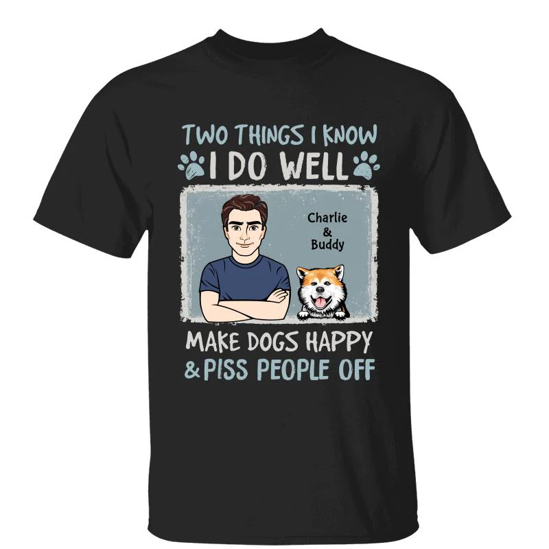 Things I Do Well Dog Lover Drizzle Color Frame Personalized Shirt