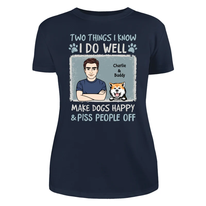 Things I Do Well Dog Lover Drizzle Color Frame Personalized Shirt - Image 10