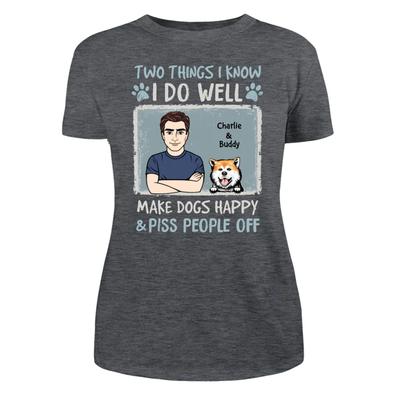 Things I Do Well Dog Lover Drizzle Color Frame Personalized Shirt - Image 11