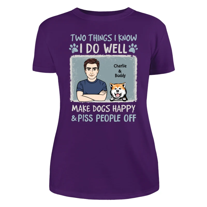 Things I Do Well Dog Lover Drizzle Color Frame Personalized Shirt - Image 12