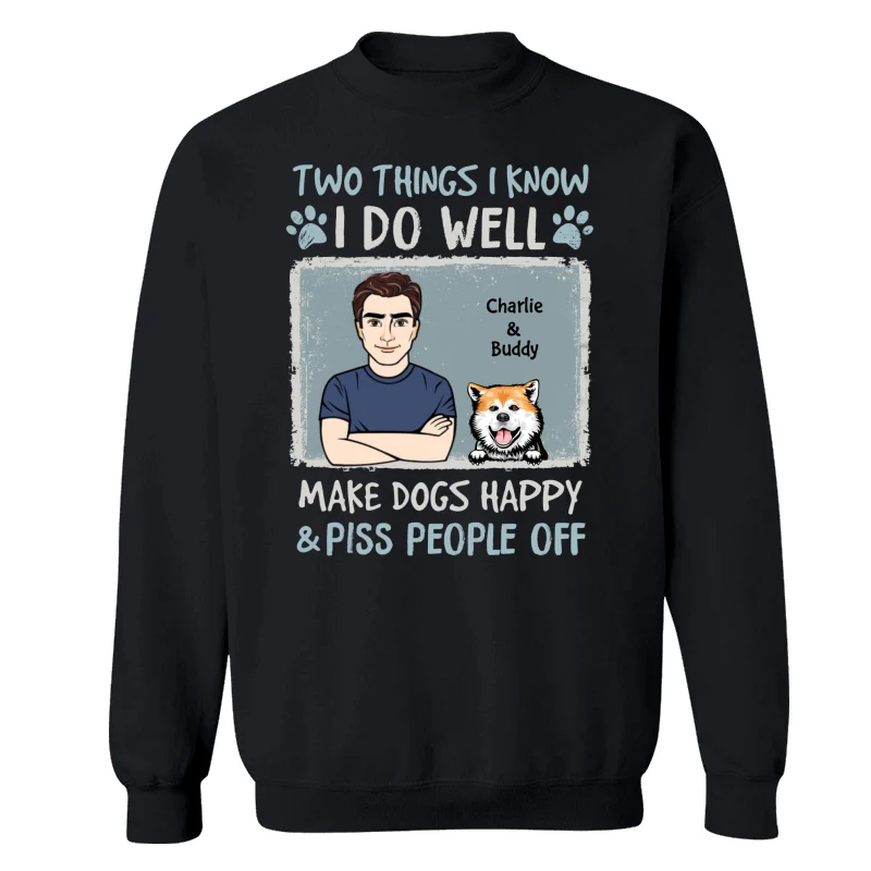 Things I Do Well Dog Lover Drizzle Color Frame Personalized Shirt - Image 16