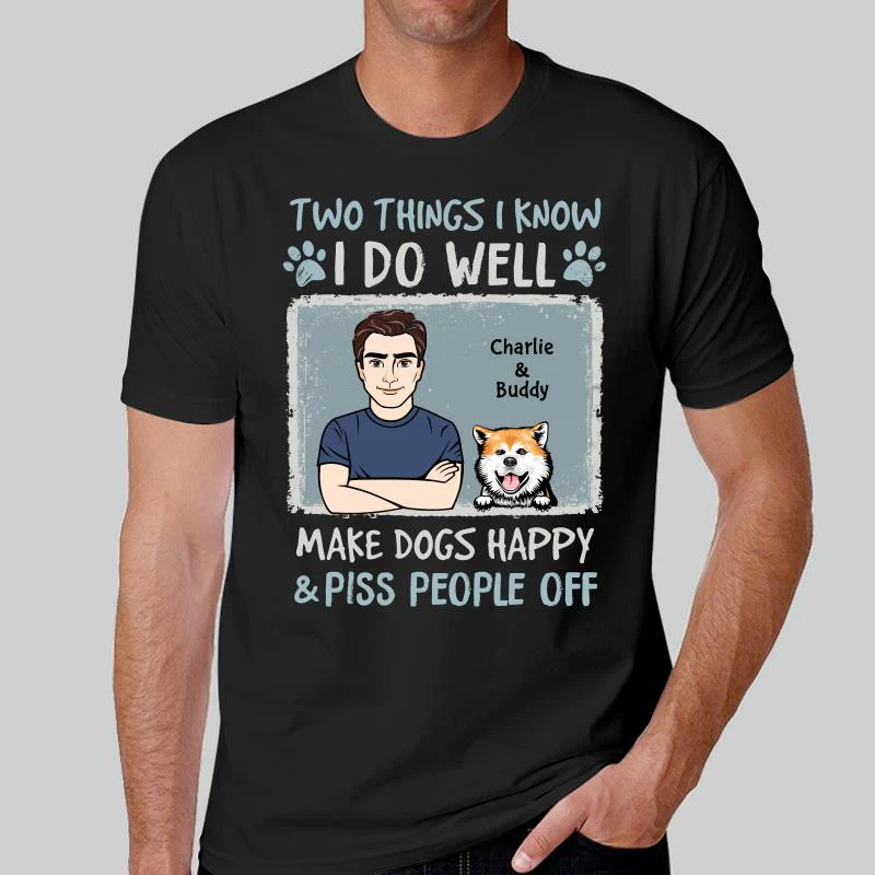 Things I Do Well Dog Lover Drizzle Color Frame Personalized Shirt - Image 2
