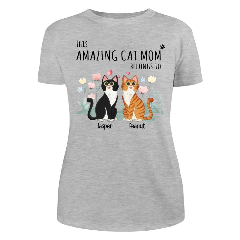 This Amazing Cat Mom Belongs To Cartoon Cat Sitting Flowers Personalized Shirt - Image 10