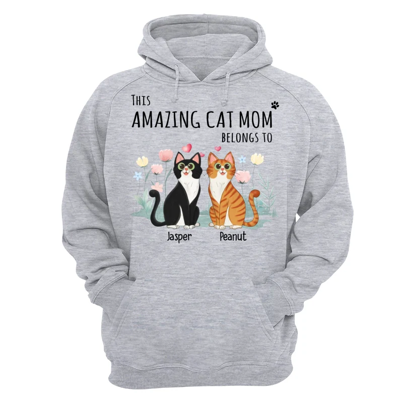 This Amazing Cat Mom Belongs To Cartoon Cat Sitting Flowers Personalized Shirt - Image 14
