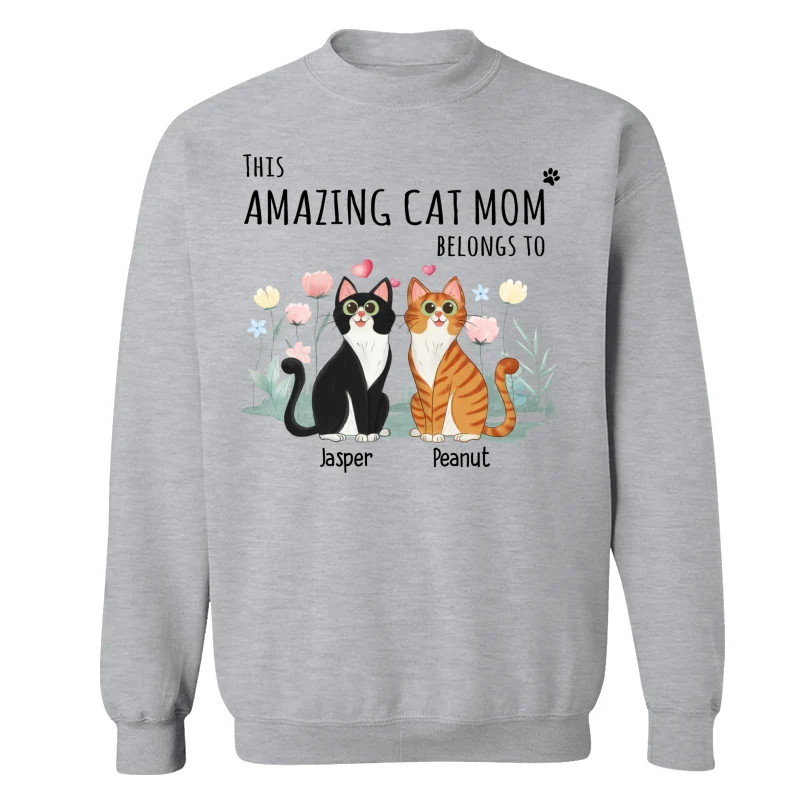 This Amazing Cat Mom Belongs To Cartoon Cat Sitting Flowers Personalized Shirt - Image 18