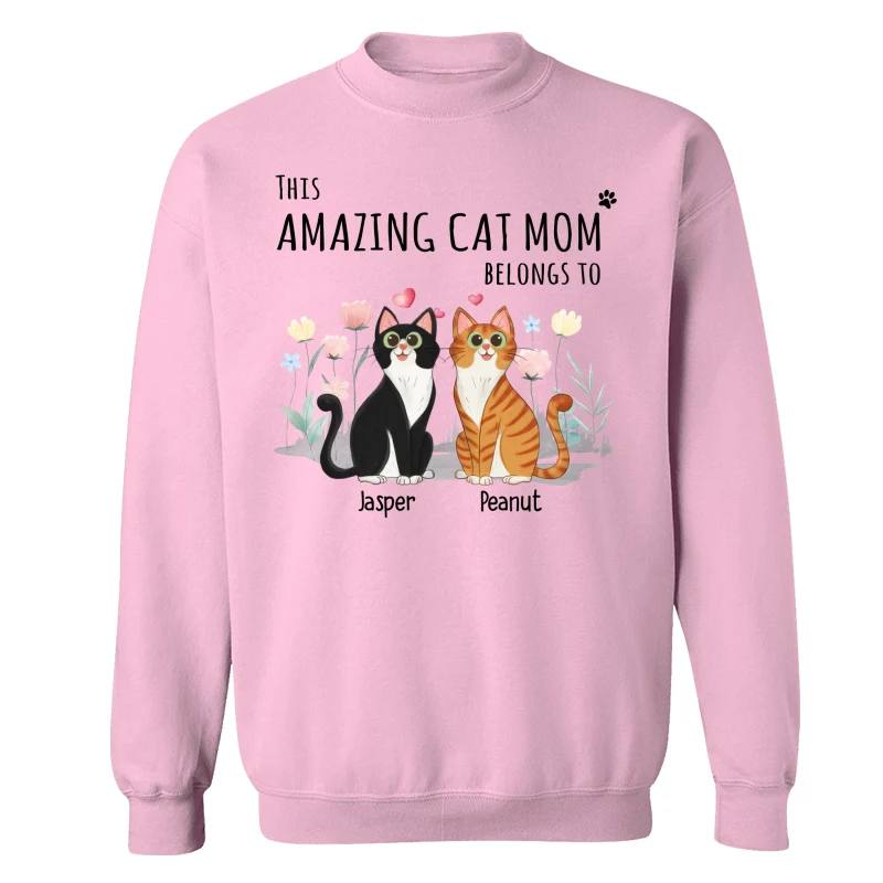 This Amazing Cat Mom Belongs To Cartoon Cat Sitting Flowers Personalized Shirt - Image 19