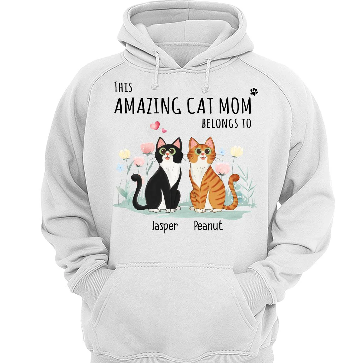 This Amazing Cat Mom Belongs To Cartoon Cat Sitting Flowers Personalized Shirt - Image 3