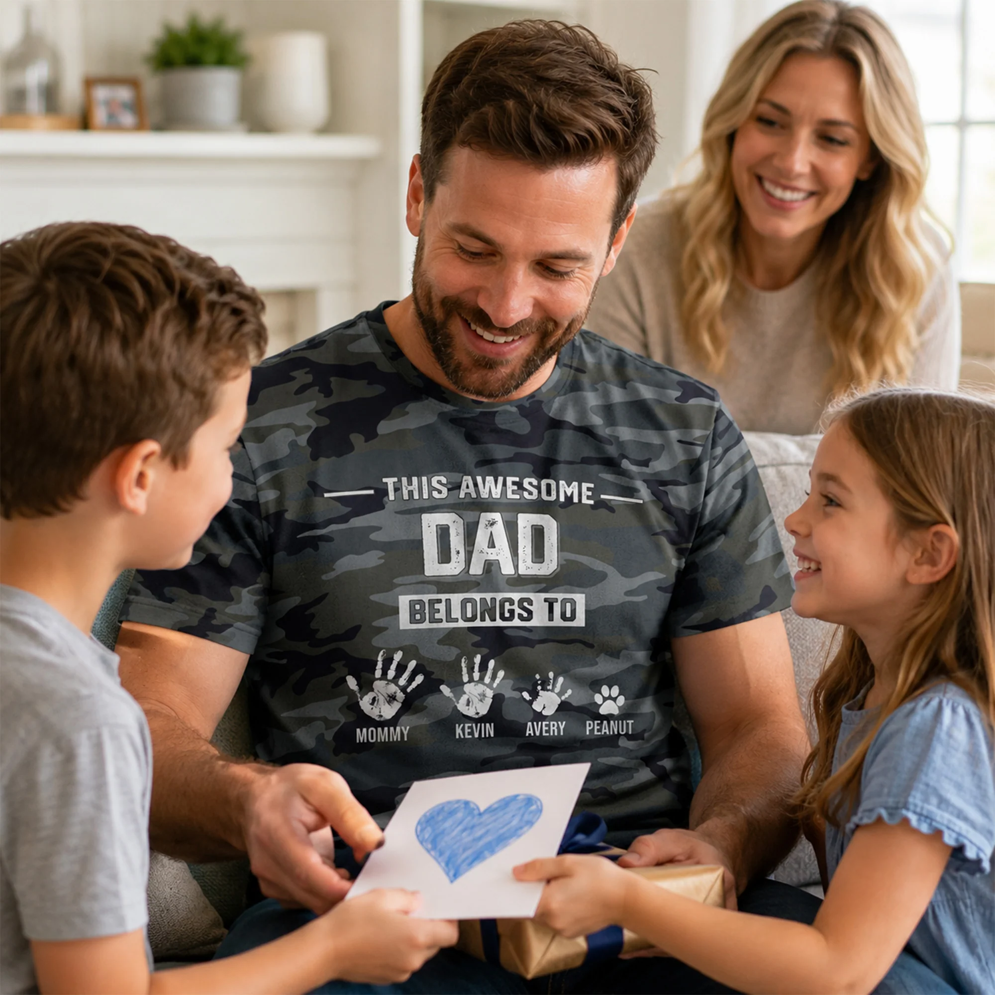 This Awesome Dad Grandpa Belongs To Hands Paws Camo Pattern - Personalized Shirt - Father's Day Gift For Husband, Dad, Grandpa - Image 4