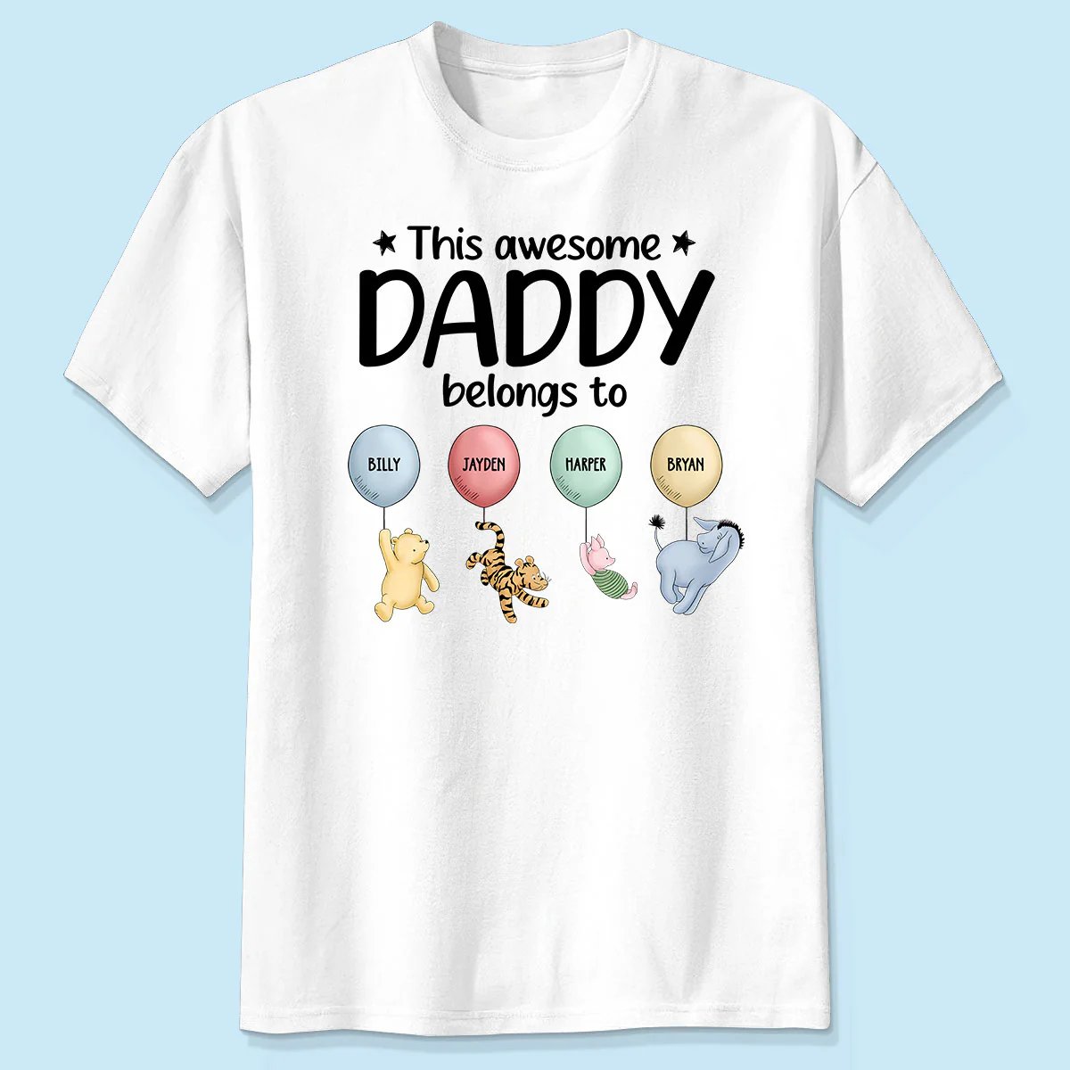 This Awesome Daddy Belongs To Cute Characters Personalized Shirt