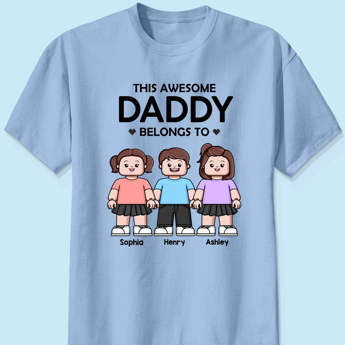 This Awesome Daddy Belongs To Kids Block Characters Personalized Shirt - Image 10
