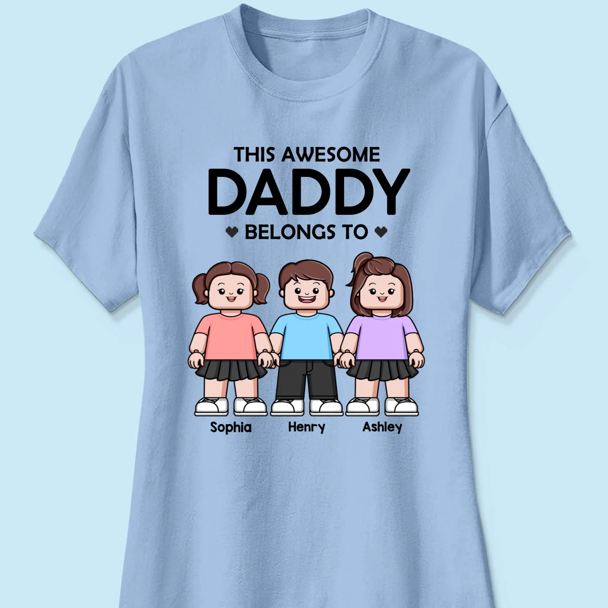 This Awesome Daddy Belongs To Kids Block Characters Personalized Shirt - Image 14