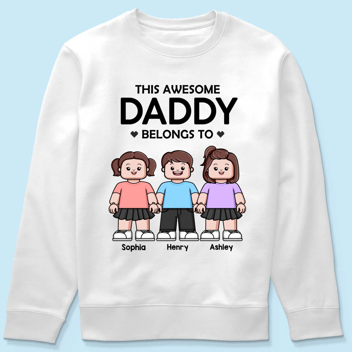 This Awesome Daddy Belongs To Kids Block Characters Personalized Shirt - Image 19
