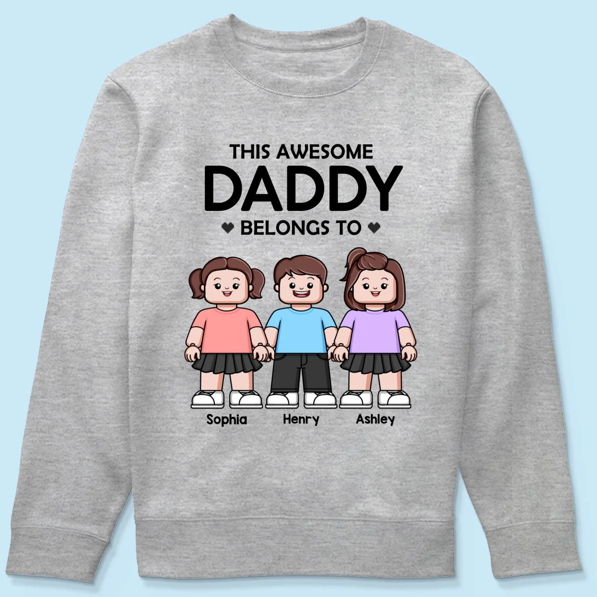 This Awesome Daddy Belongs To Kids Block Characters Personalized Shirt - Image 20